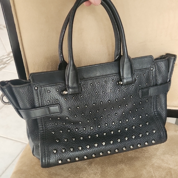 ✨️Coach Black Studded Leather Satchel - Picture 6 of 17